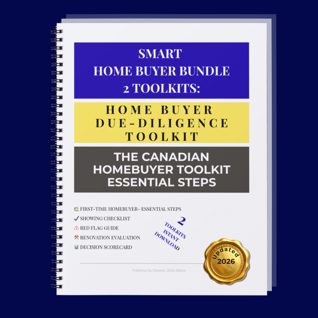 Complete 2-in-1 digital bundle for Canadian home buyers, featuring step-by-step guidance and a property due diligence checklist