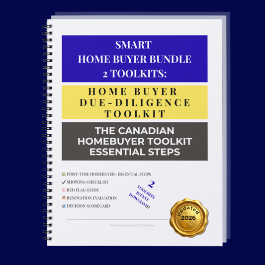 Complete 2-in-1 digital bundle for Canadian home buyers, featuring step-by-step guidance and a property due diligence checklist